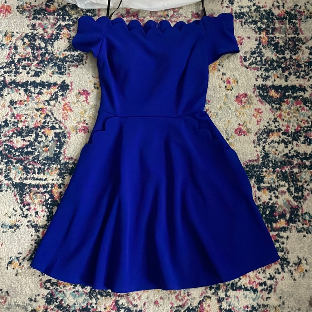Off-Shoulder Scallop Dress